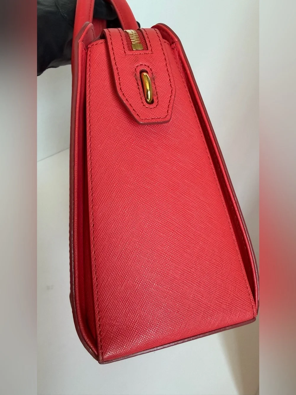 MCM Red Saffiano Leather Satchel - Brand Unknown